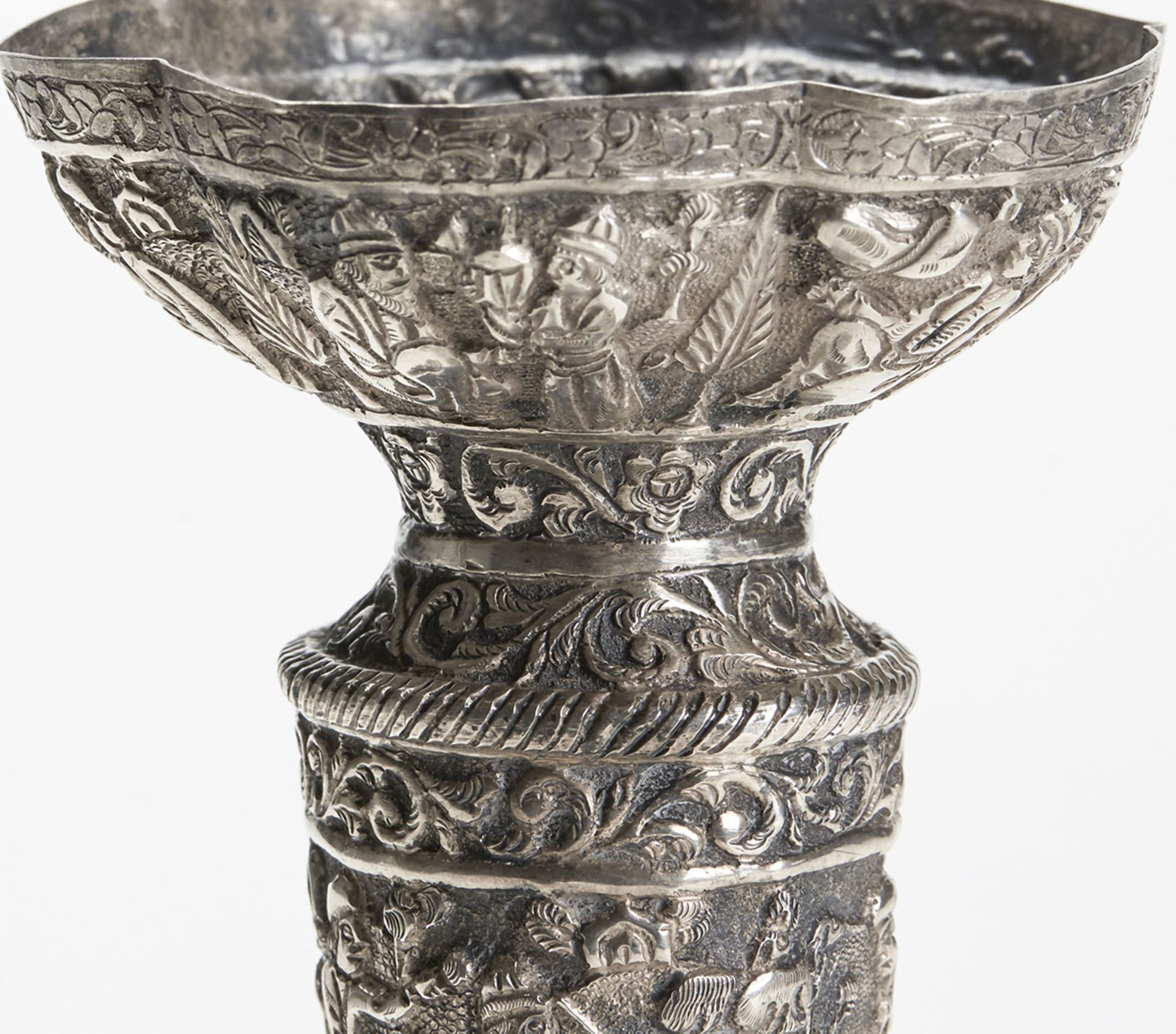 Antique Indian/Asian Silver Figural Vase 19Th C. - Image 5 of 8