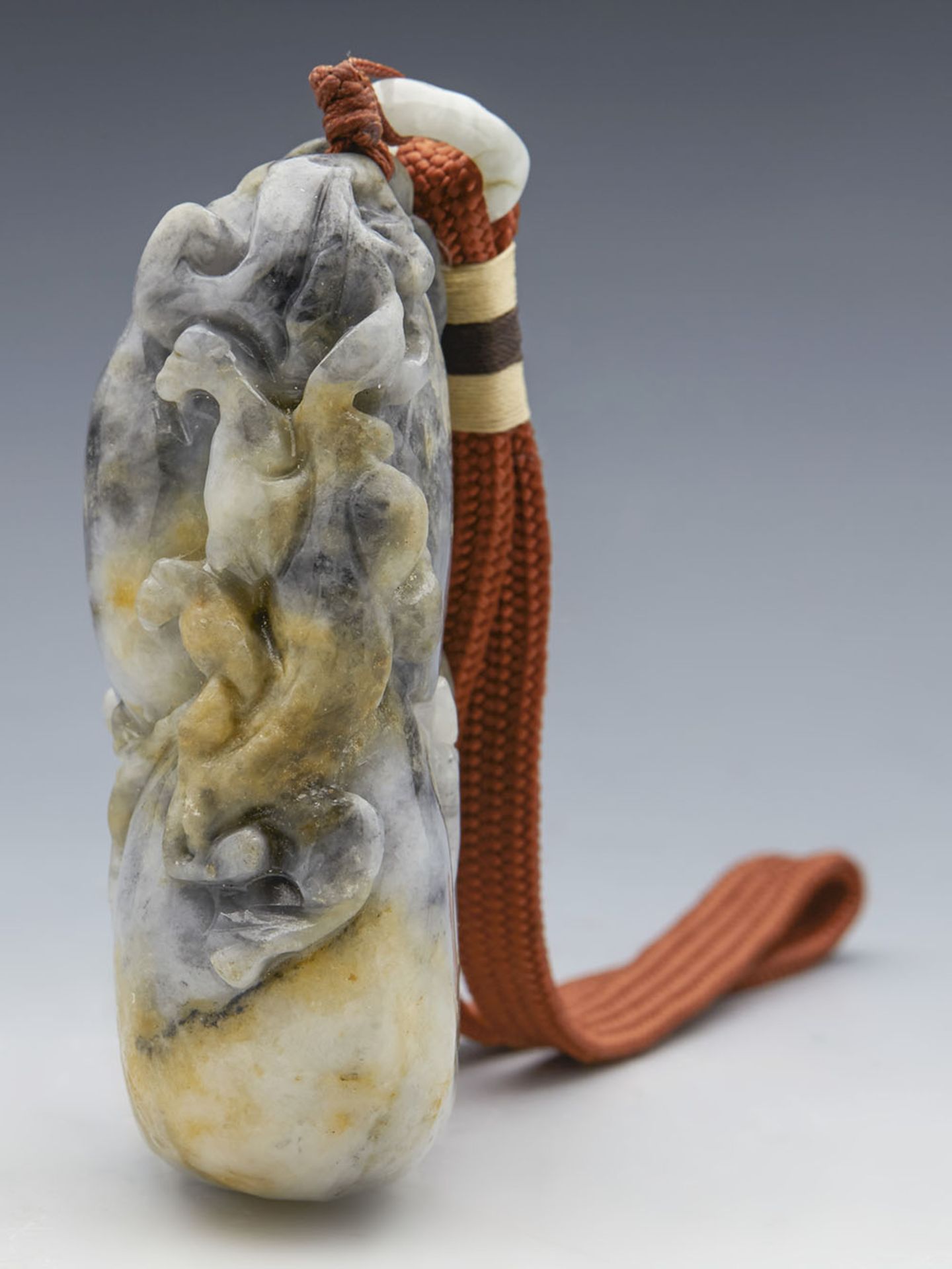 Vintage Chinese Corded Hardstone Boulder With Kylin 20Th C. - Image 3 of 10