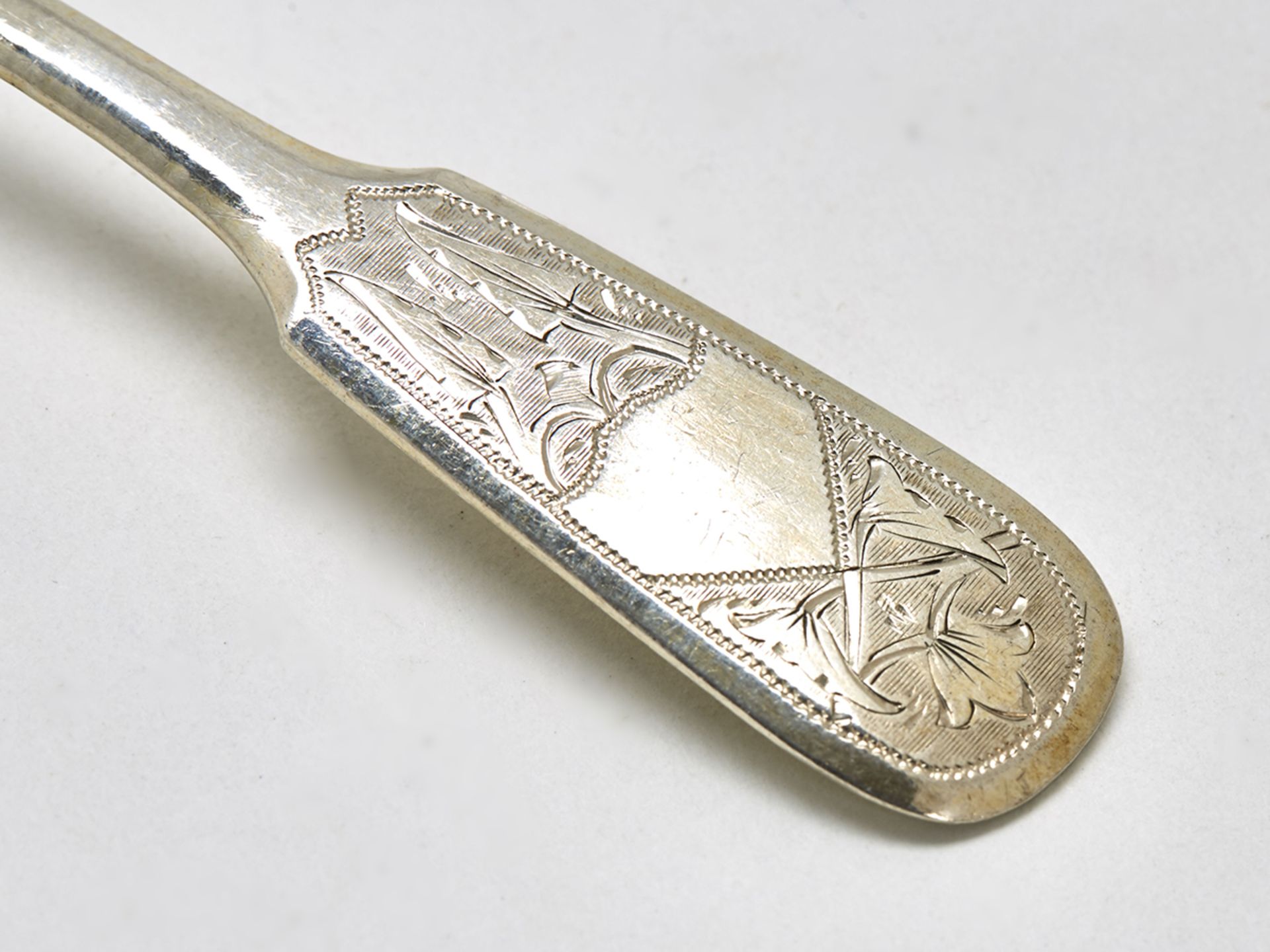 Antique Russian Engraved Silver Spoon Ivan Alexeyev 1890 - Image 5 of 6