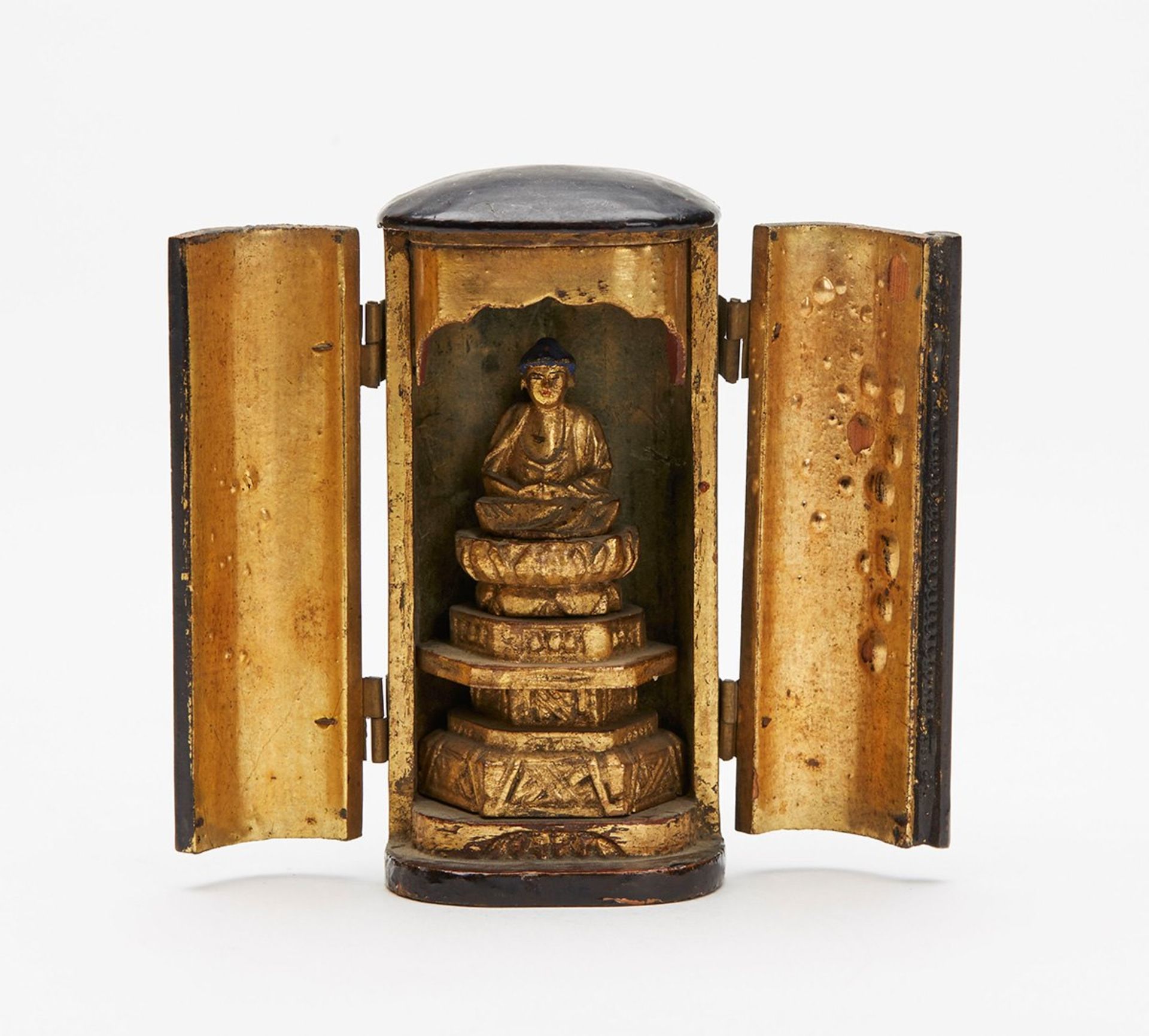 Antique Japanese Zushi With Carved Buddha Figure 19Th C.