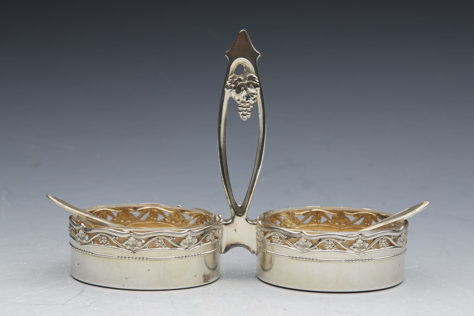 Secessionist German Wmf Twin Handled Silver Plated Salt C.1905