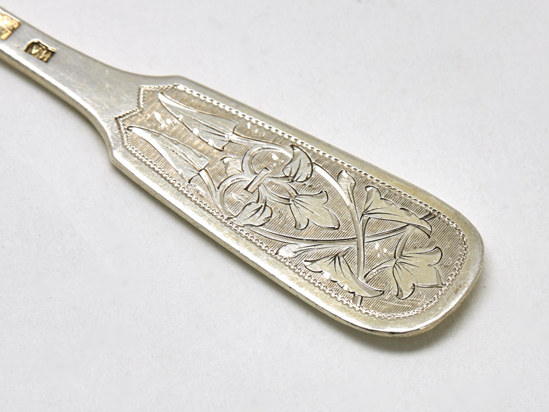 Antique Russian Engraved Silver Spoon Ivan Alexeyev 1890 - Image 6 of 6