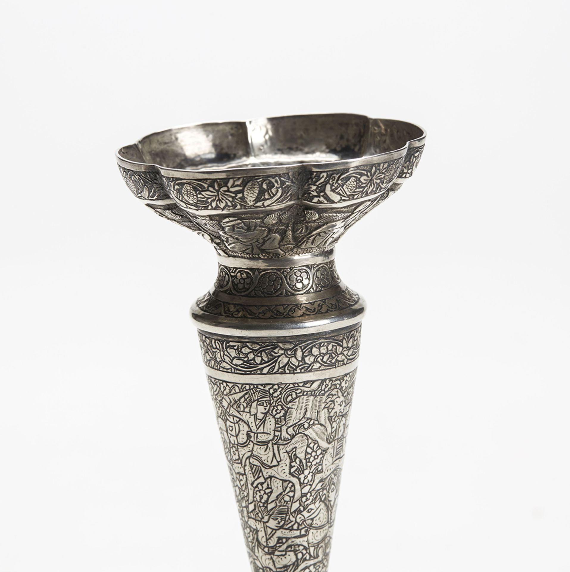 Antique Indian/Asian Silver Figural Vase 19Th C.
