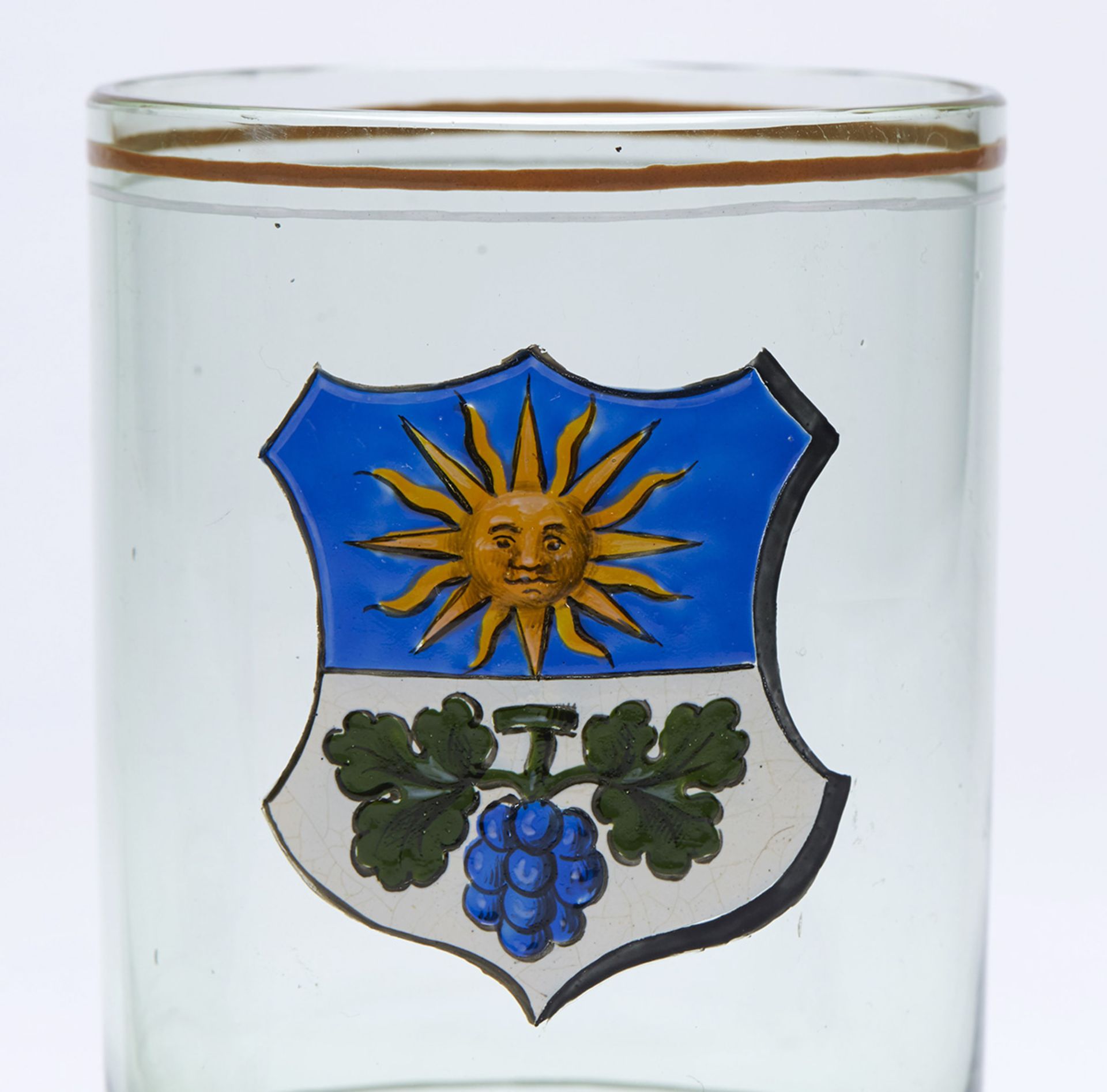 Bohemian Egermann Crested Glass Tray & Glasses 19Th C. - Image 7 of 9