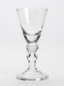 Antique Hand Blown Goblet Wine Glass On Folded Foot 19Th C