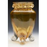 Antique English Urn Shaped Amber Glass Vase C.1885