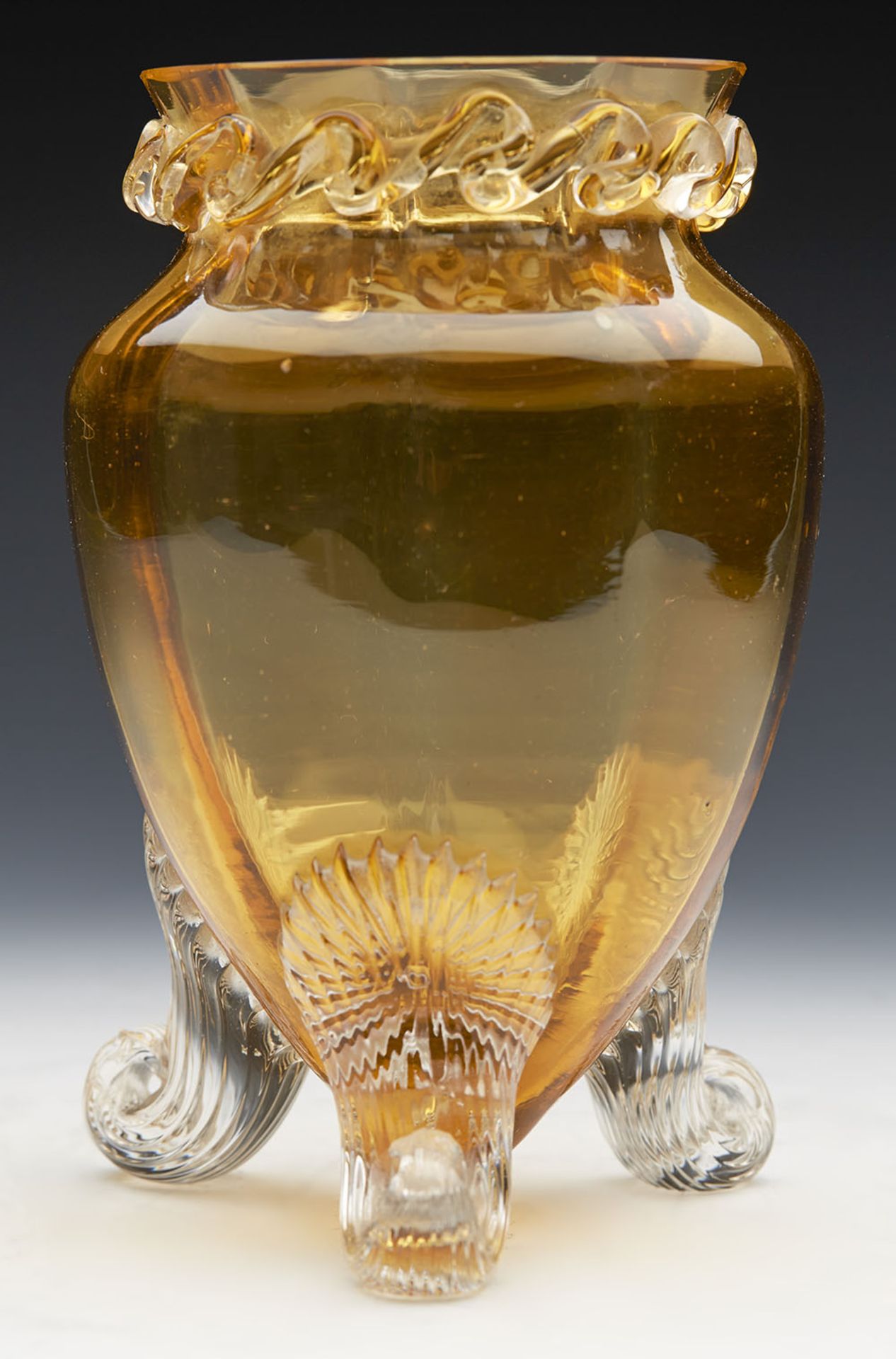 Antique English Urn Shaped Amber Glass Vase C.1885
