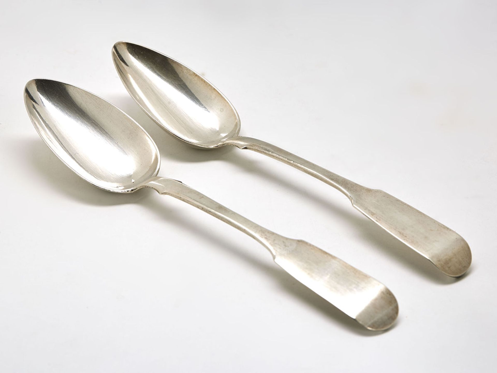 Antique Pair Russian Andrei Kovalsky Silver Spoons 1847