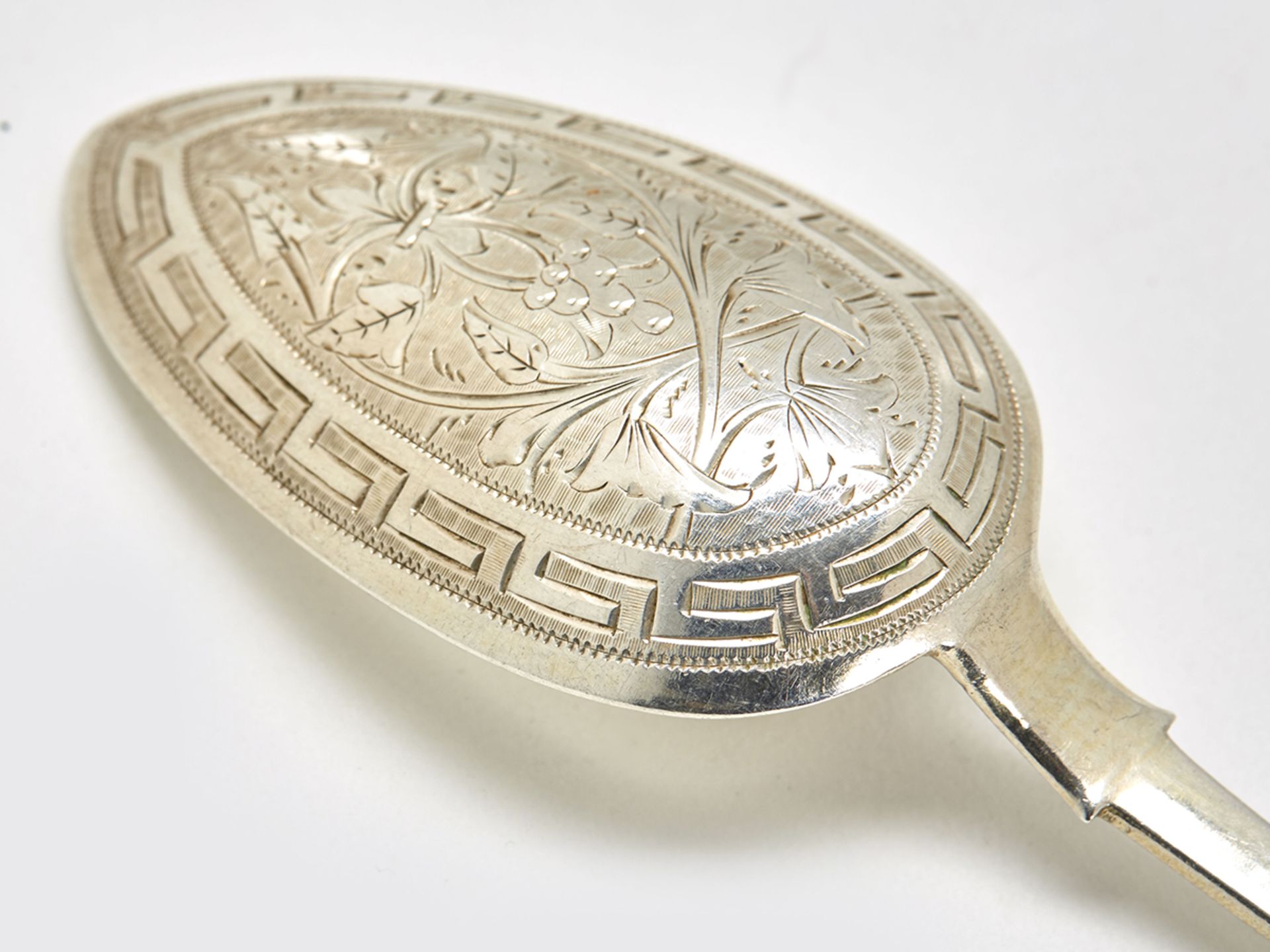 Antique Russian Engraved Silver Spoon Ivan Alexeyev 1890 - Image 3 of 6