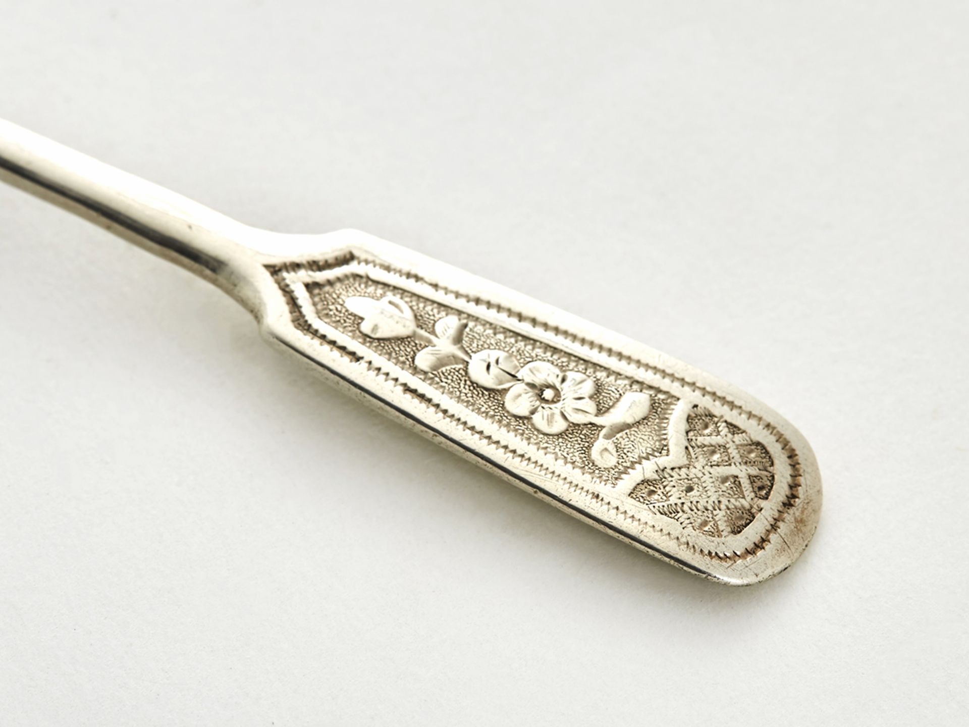 Antique Russian Engraved Silver Spoon Ivan Alexeyev 1879 - Image 4 of 6