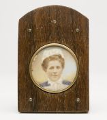 Antique Framed Miniature Portrait Of Nurse C.1900