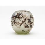 Jean-Simon Paynaud Fruiting Stem Etched Glass Vase C.1910