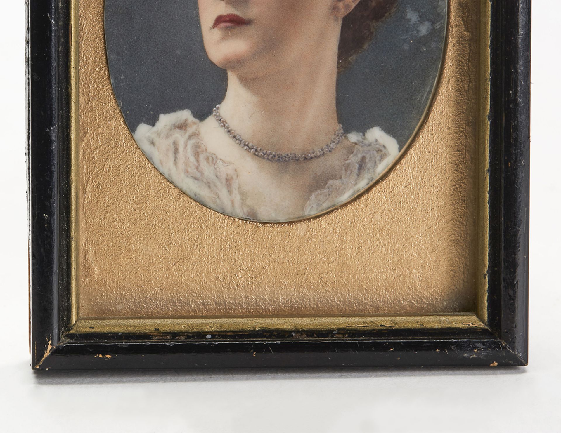 Antique Framed Miniature Watercolour Of An Edwardian Lady - Image 3 of 4