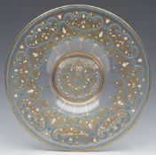 Antique Lobemyr Glass Persian Design Enameled Dish C.1875