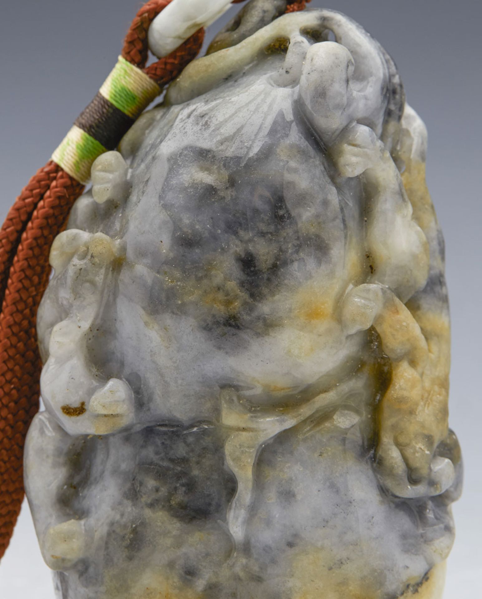 Vintage Chinese Corded Hardstone Boulder With Kylin 20Th C. - Image 2 of 10