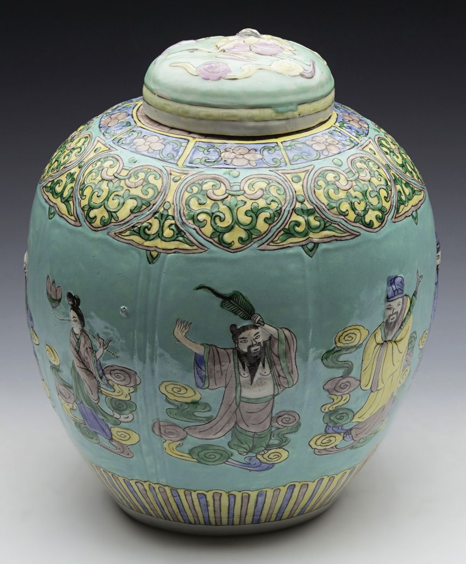 Antique Kangxi Mark Chinese Turquoise Ground Lidded Jar 19Th C. - Image 12 of 12