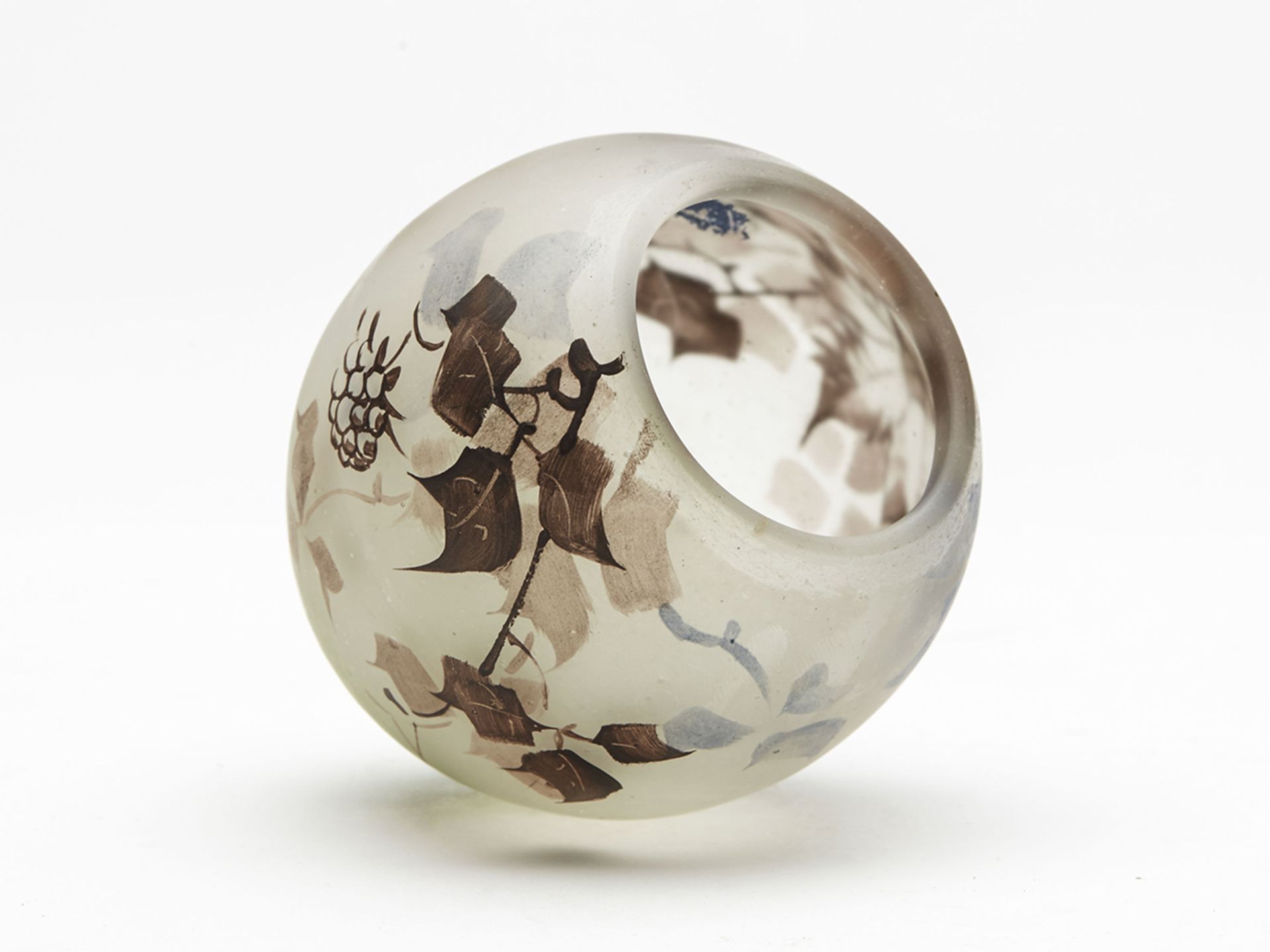Jean-Simon Paynaud Fruiting Stem Etched Glass Vase C.1910 - Image 5 of 8