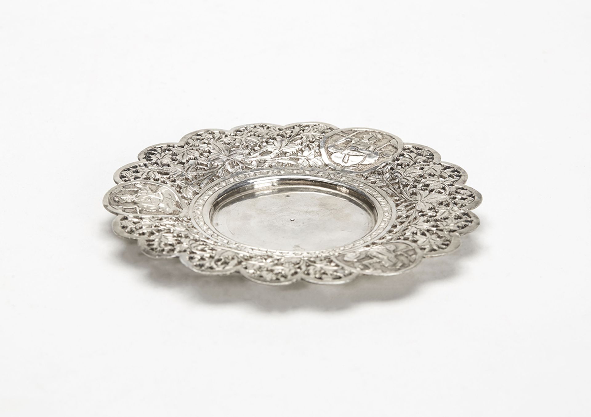 Antique Indian/Asian Silver Reticulated Dish Or Stand 19C. - Image 7 of 7
