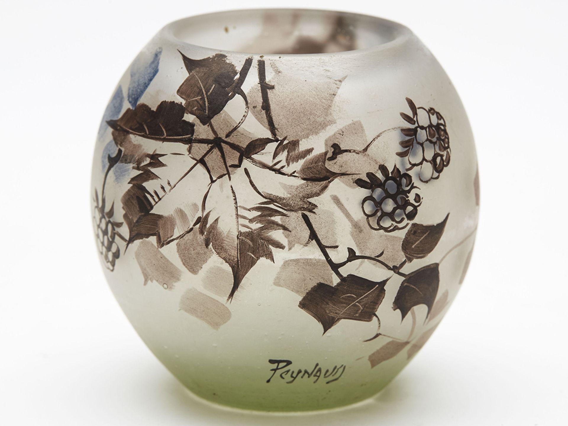 Jean-Simon Paynaud Fruiting Stem Etched Glass Vase C.1910 - Image 4 of 8