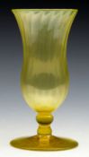 Antique John Walsh Yellow Uranium Glass Pedestal Vase Signed C.1900
