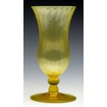 Antique John Walsh Yellow Uranium Glass Pedestal Vase Signed C.1900