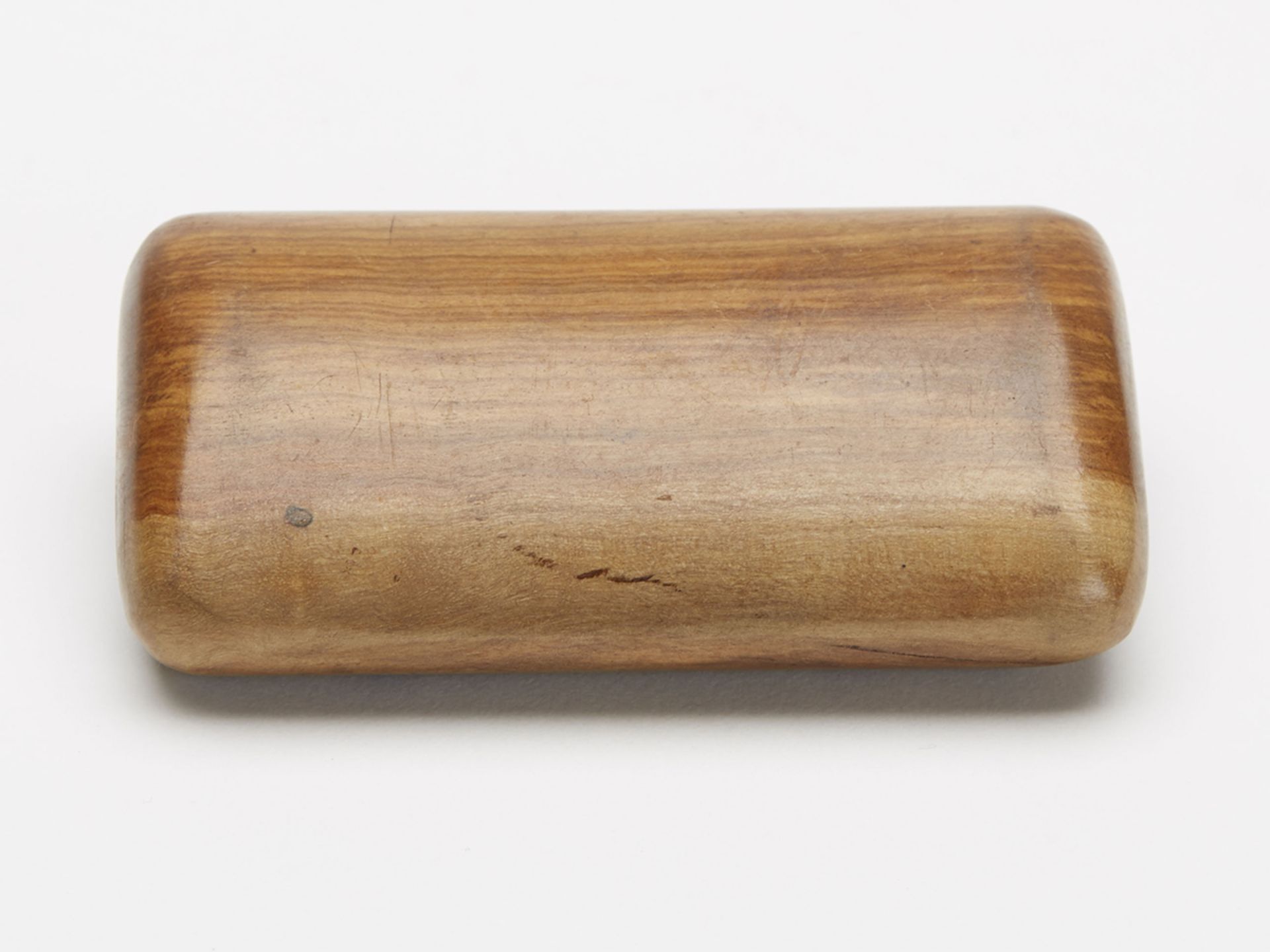 Antique Georgian Carved Olive Wood Snuff Box 19Th C. - Image 5 of 5