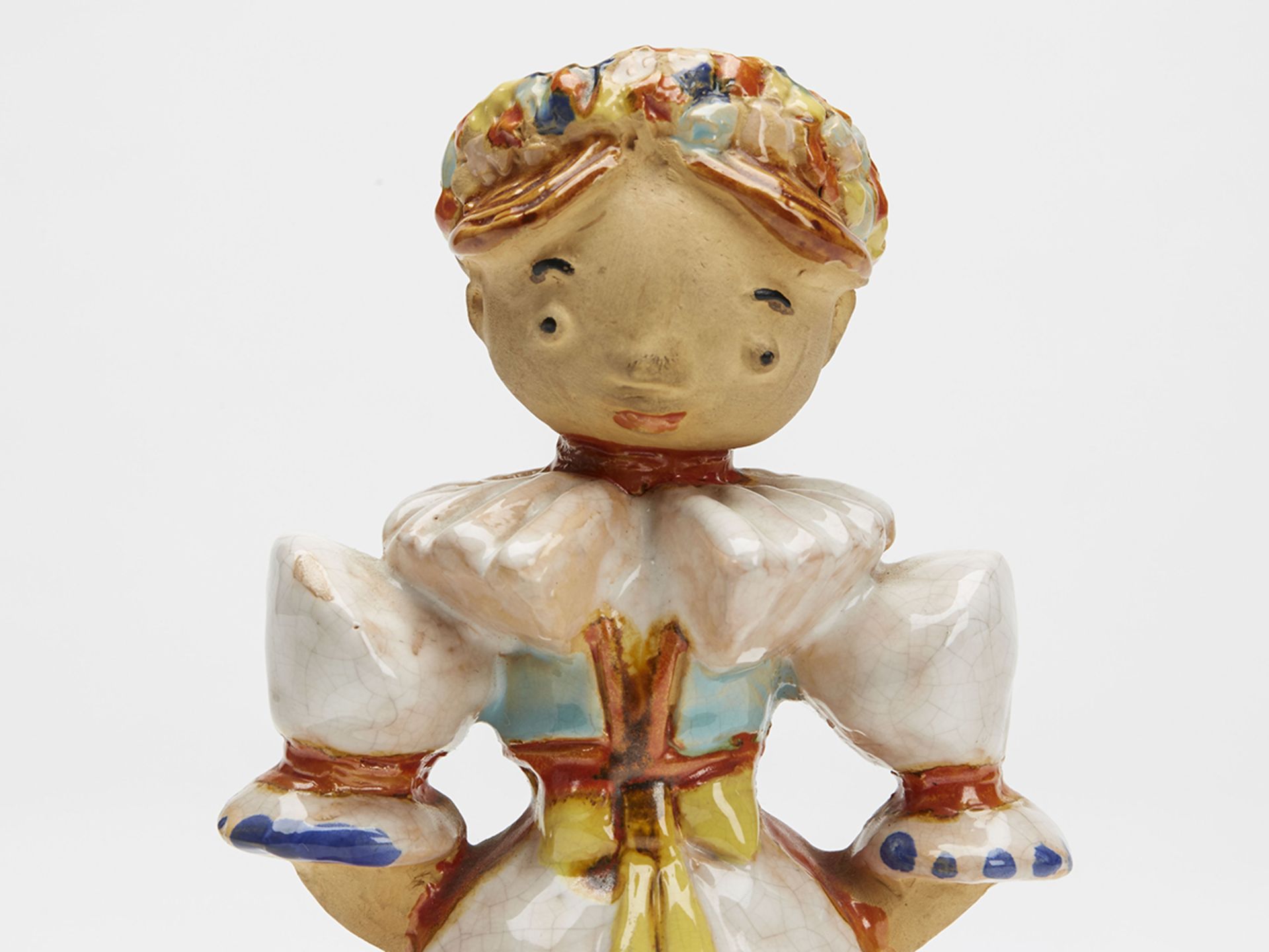 Austrian Art Deco Wiener Werkstatte Pottery Girl Figure - Image 5 of 9