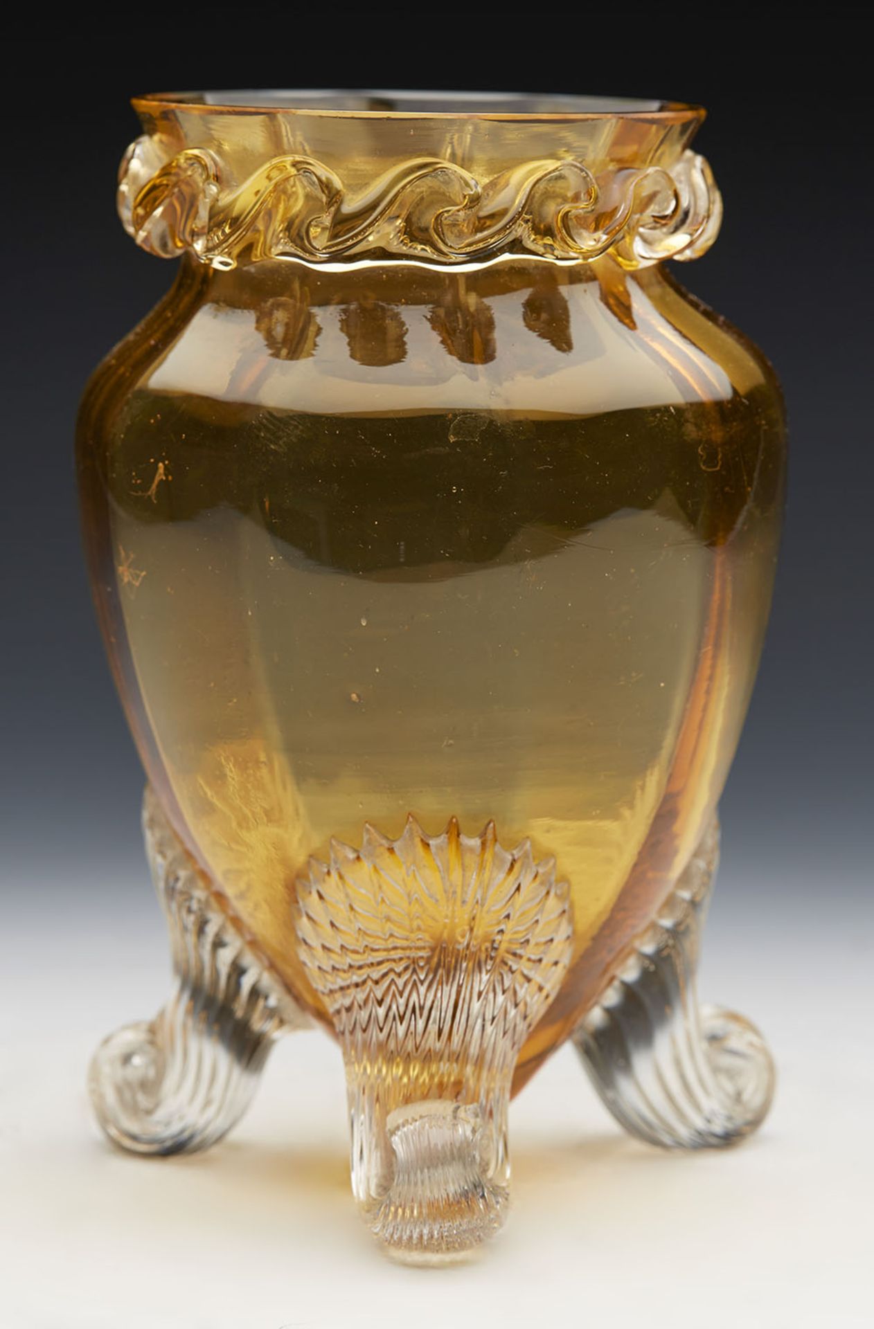 Antique English Urn Shaped Amber Glass Vase C.1885 - Image 4 of 7