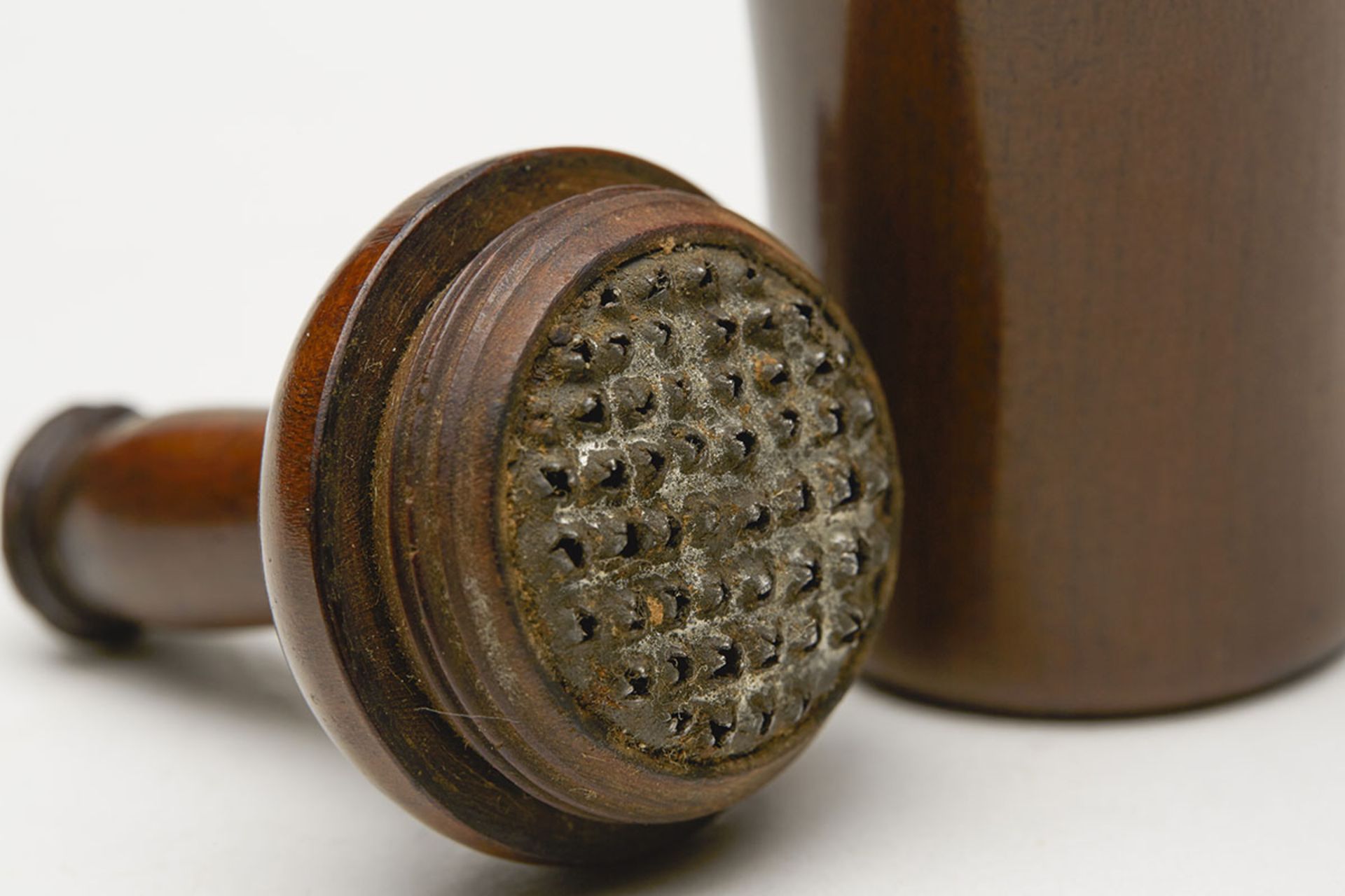 Antique Turned Wood Bottle Nutmeg Grater Early 19Th C. - Image 4 of 5