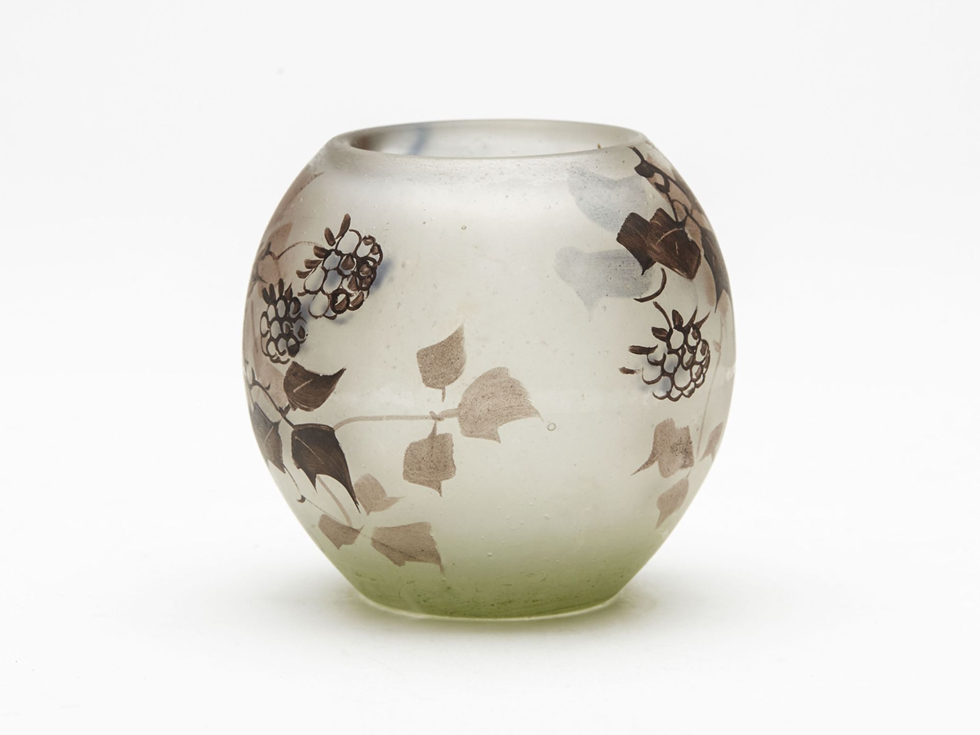 Jean-Simon Paynaud Fruiting Stem Etched Glass Vase C.1910 - Image 3 of 8