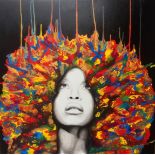 Artist: Kris Cieslak - Erykah Badu acrylic on canvas