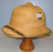 WW2 Era Nazi German DAK Africa Corps (Deutsches Afrikakorps) Double Decal Tropical Helmet.
