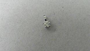 0.25ct diamond solitaire pendant set in platinum. I colour and si clarity. 4 claw setting with plain