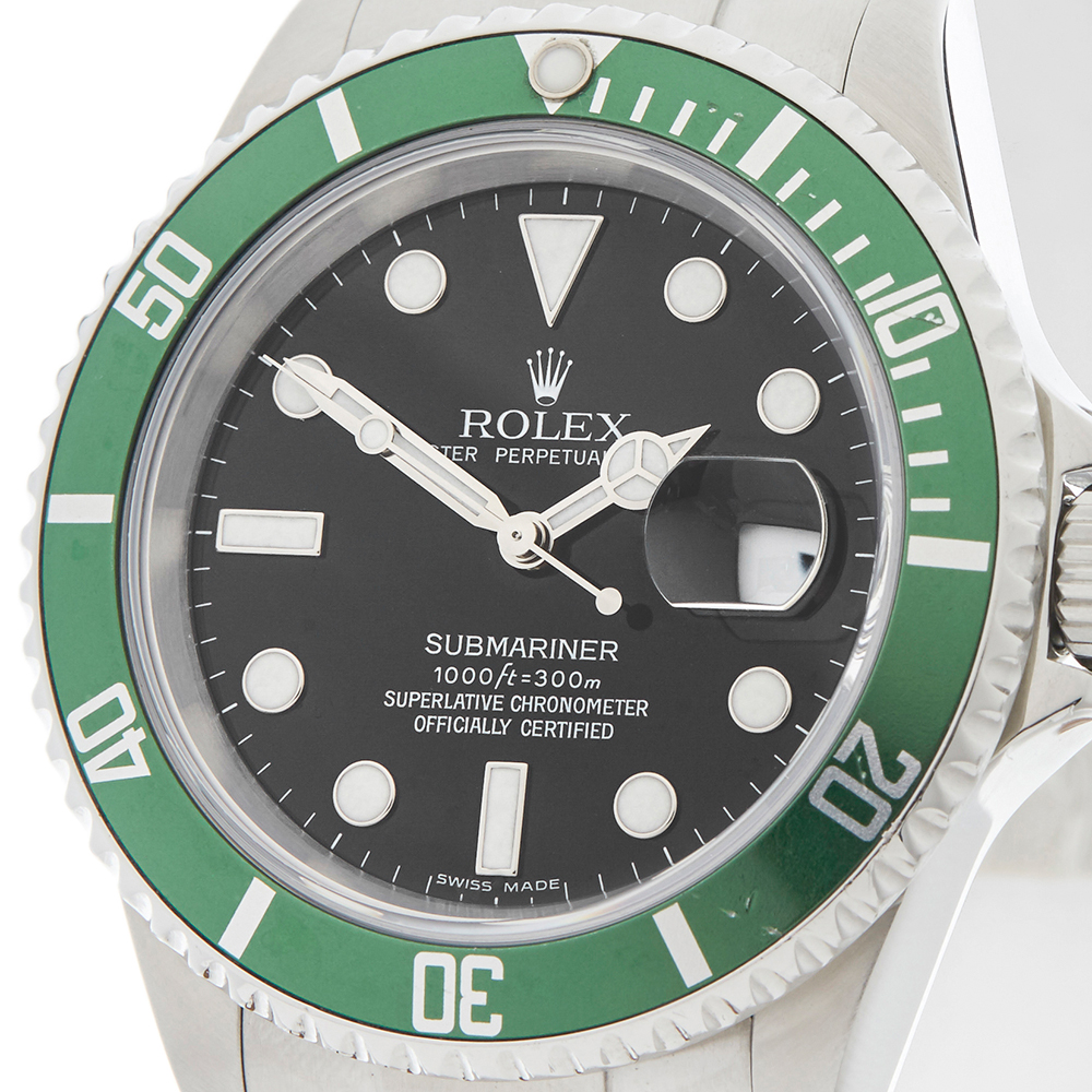 Rolex Submariner Date Anniversary Kermit 40mm Stainless Steel 16610LV