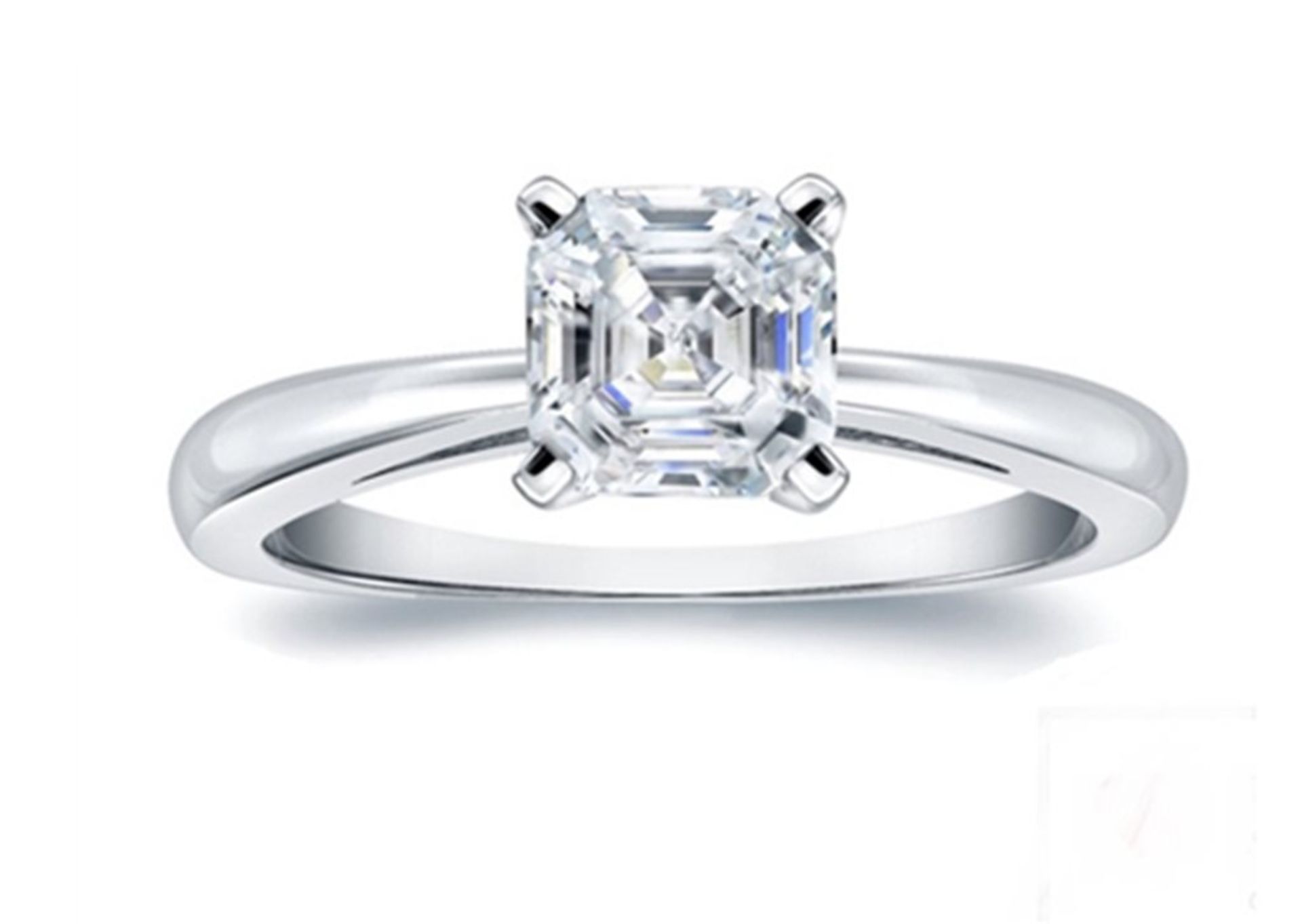 A Solitaire Asscher Cut Diamond Ring