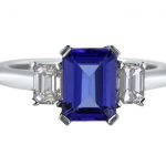 Tanzanite and Emerald Cut Diamond Ring - Image 2 of 2