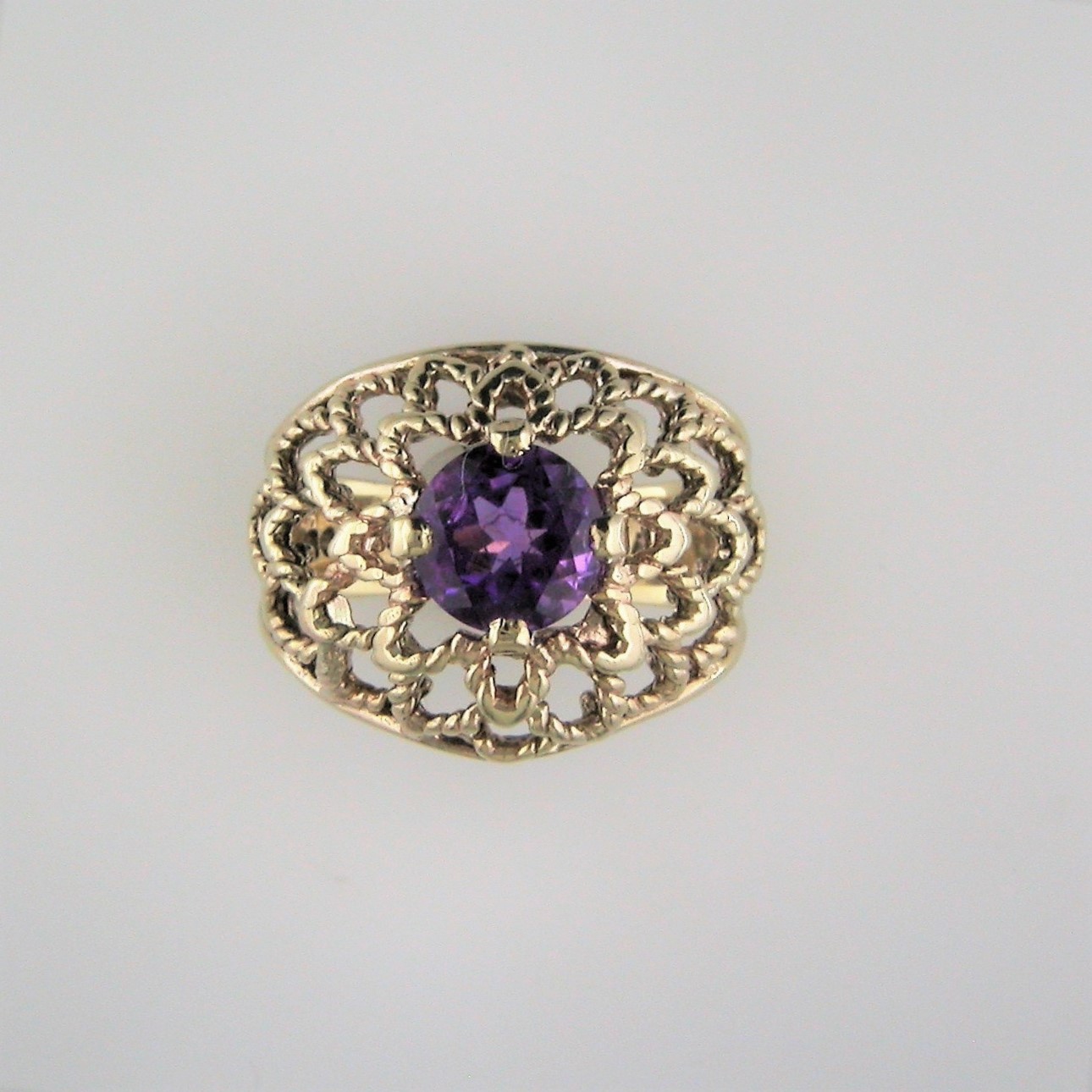 A "Fully Restored" Bombe Style Ring Ste - 7mm Round Amethyst. - Image 2 of 3