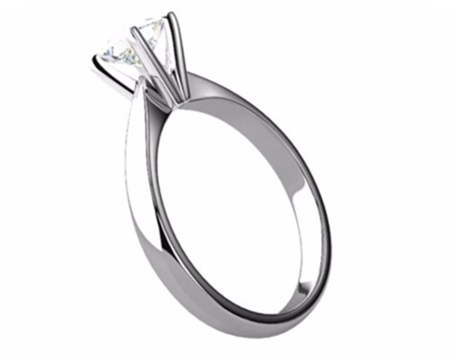 A Princess Cut Diamond Solitaire Ring - Image 2 of 3