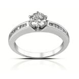 Solitaire Diamond Ring with Shoulder Diamonds