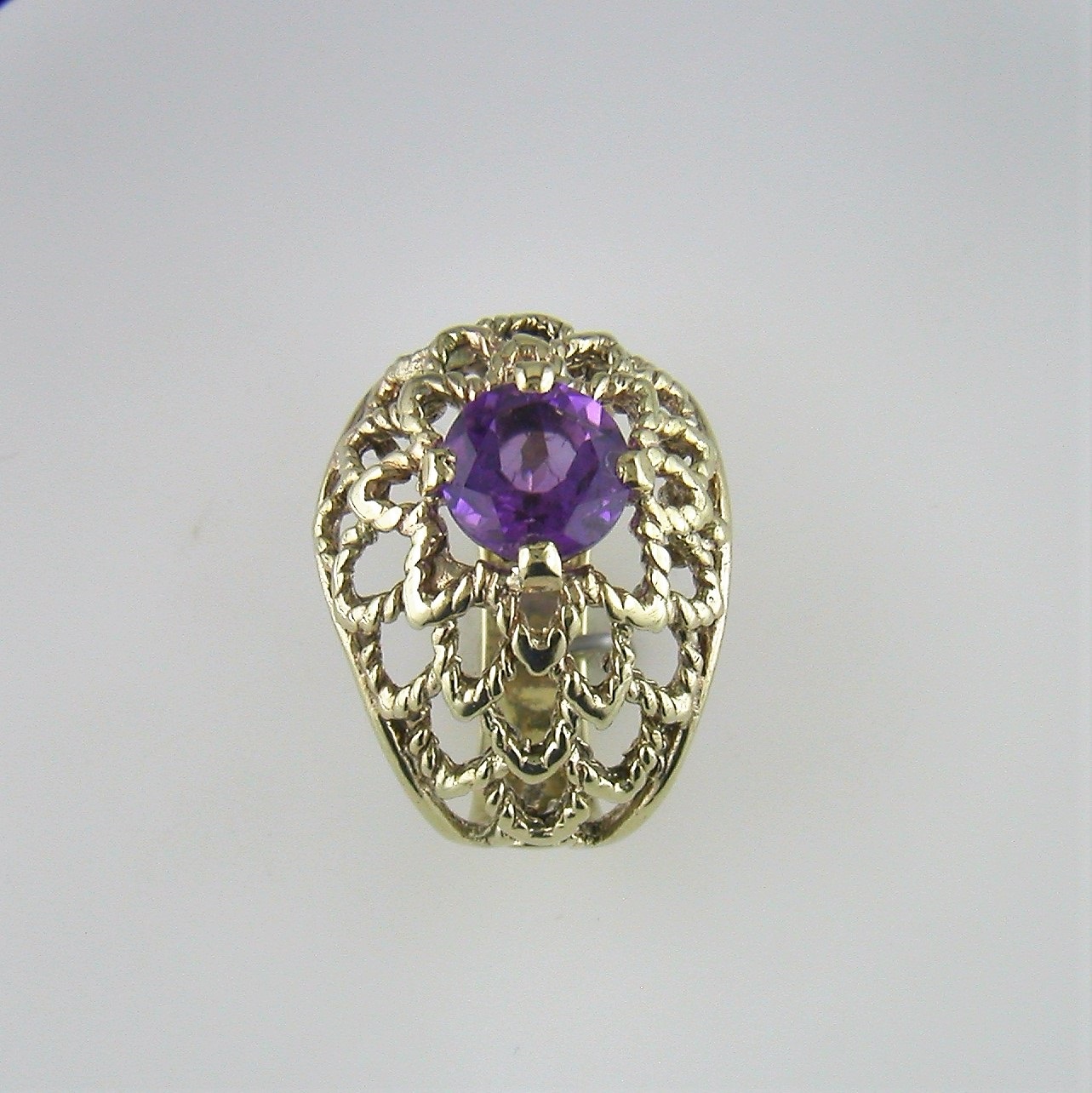 A "Fully Restored" Bombe Style Ring Ste - 7mm Round Amethyst. - Image 3 of 3