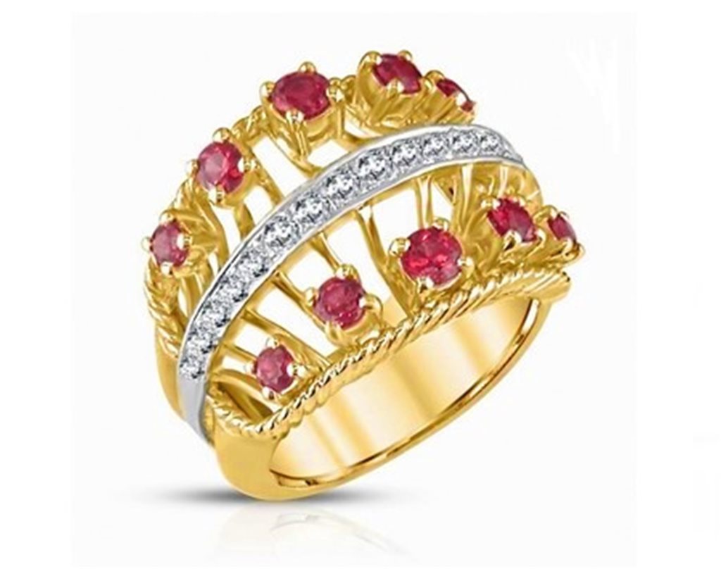 A Bespoke Ruby and Diamond Ring