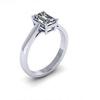 An New Emerald cut Diamond Ring