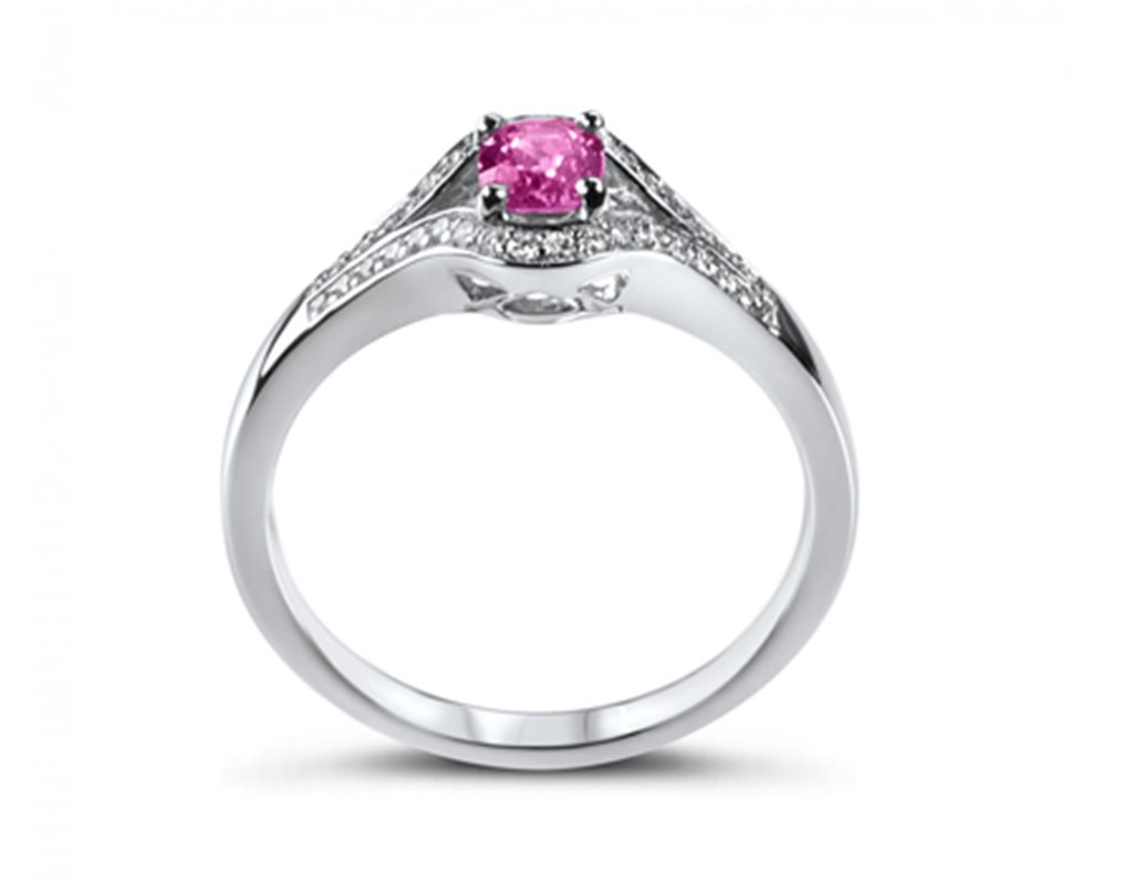 Pink Sapphire and Diamond Cluster - Image 2 of 2