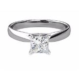 A Princess Cut Diamond Solitaire Ring