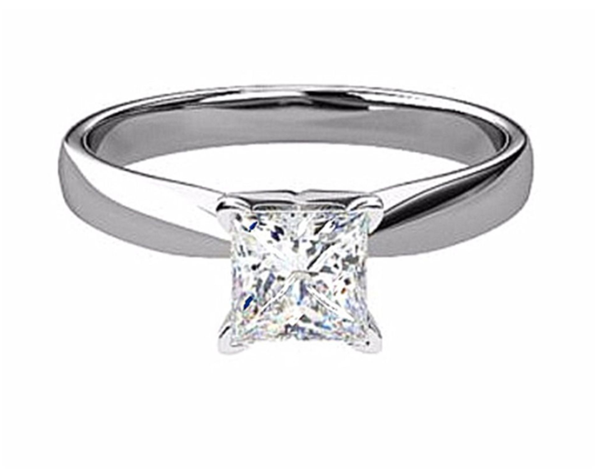 A Princess Cut Diamond Solitaire Ring