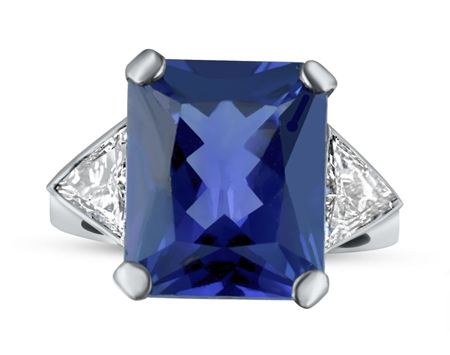 Tanzanite and Trillion Diamond Ring - Image 2 of 3