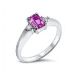 Pink Sapphire with side Diamonds