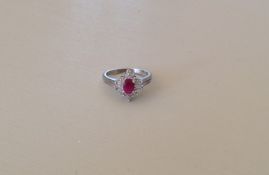 9ct Ruby and Diamond ring