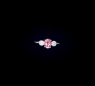 9ct Pink Sapphire and diamond ring