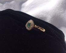 18ct Emerald and Diamond ring